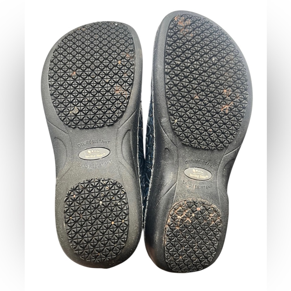Spring Step Manila Slip On Comfort Shoe Hybrid Blue Floral Tooled Leather Sz 8.5 - Picture 10 of 12